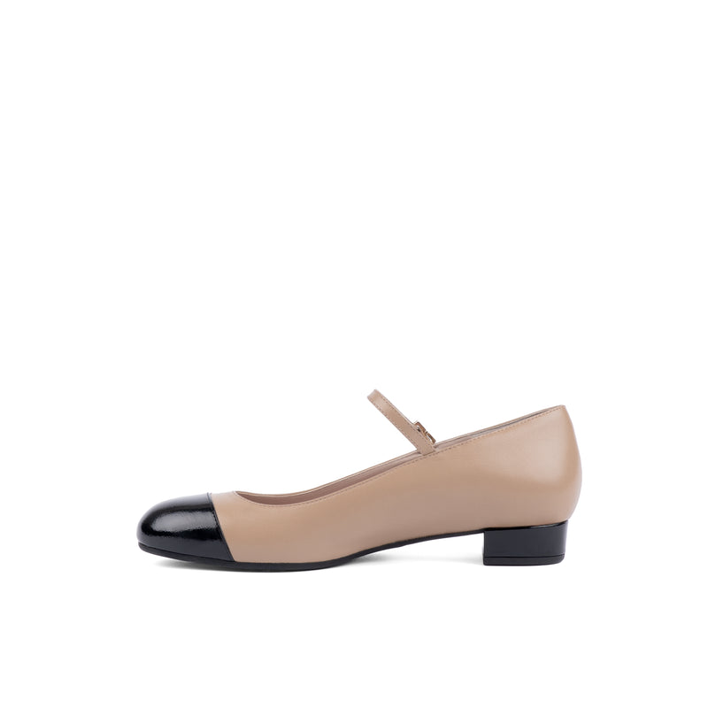 Elisa Ballerina Beige Black