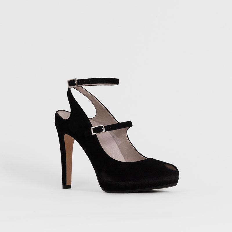 Penny Peep Toe Black